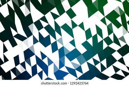 Dark Blue, Green vector hexagon mosaic template. Modern geometrical abstract illustration with gradient. A completely new design for your business.