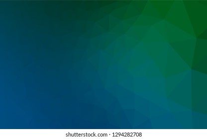 Dark Blue, Green vector hexagon mosaic texture. Shining illustration, which consist of triangles. The elegant pattern can be used as part of a brand book.