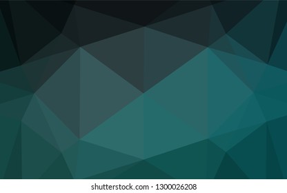 Dark Blue, Green vector hexagon mosaic template. Creative geometric illustration in Origami style with gradient. Brand new design for your business.