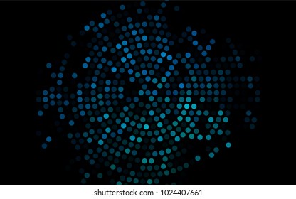 Dark Blue, Green vector illustration which consist of circles. Dotted gradient design for your business. Creative geometric background in halftone style with colored spots.
