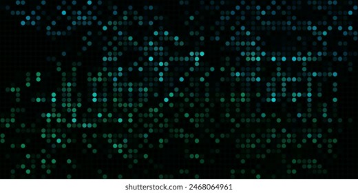 Azul oscuro, Ilustración vectorial verde que consiste en círculos. Diseño de gradiente punteado para su negocio.