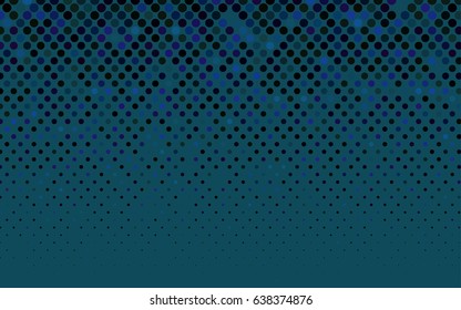 Dark Blue, Green vector illustration which consist of circles. Dotted gradient design for your business. Creative geometric background in halftone style with colored spots.