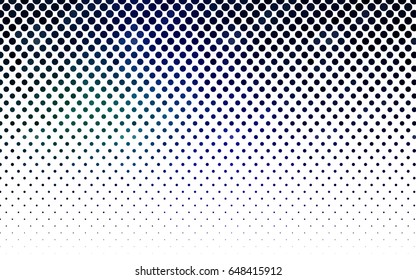 Dark Blue, Green vector illustration which consist of circles. Dotted gradient design for your business. Creative geometric background in halftone style with colored spots.