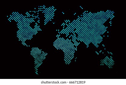 Dark Blue, Green vector illustration which consist of circles. Dotted gradient design for your business. Creative geometric background in halftone style with colored spots.