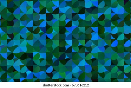 Dark Blue, Green vector illustration which consist of circles. Dotted gradient design for your business. Creative geometric background in halftone style with colored spots.