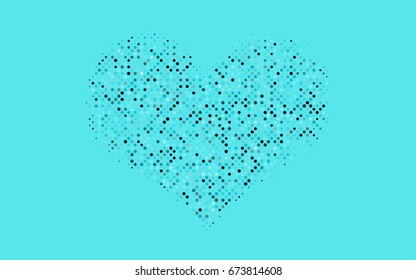 Dark Blue, Green vector illustration which consist of circles. Dotted gradient design for your business. Creative geometric background in halftone style with colored spots.