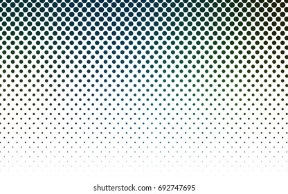 Dark Blue, Green vector illustration which consist of circles. Dotted gradient design for your business. Creative geometric background in halftone style with colored spots.