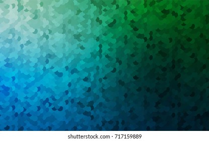 Dark Blue, Green vector illustration which consist of circles. Dotted gradient design for your business. Creative geometric background in halftone style with colored spots.