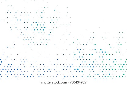 Dark Blue, Green vector illustration which consist of circles. Dotted gradient design for your business. Creative geometric background in halftone style with colored spots.