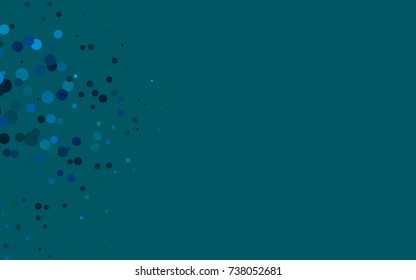 Dark Blue, Green vector illustration which consist of circles. Dotted gradient design for your business. Creative geometric background in halftone style with colored spots.