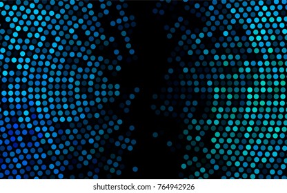 Dark Blue, Green vector illustration which consist of circles. Dotted gradient design for your business. Creative geometric background in halftone style with colored spots.