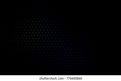 Dark Blue, Green vector illustration which consist of circles. Dotted gradient design for your business. Creative geometric background in halftone style with colored spots.