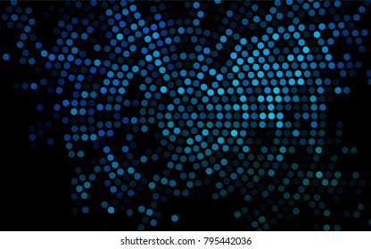 Dark Blue, Green vector illustration which consist of circles. Dotted gradient design for your business. Creative geometric background in halftone style with colored spots.