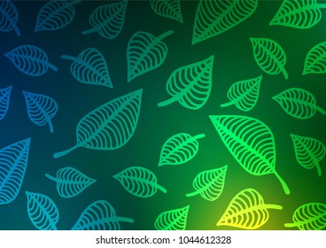 Dark Blue, Green vector indian curved texture. A completely new color illustration in doodle style. Hand painted design for web, leaflet, textile.