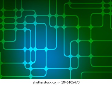 Dark Blue, Green vector indian curved template. Blurred decorative design in Indian style with Zen tangles. Hand painted design for web, wrapping, wallpaper.