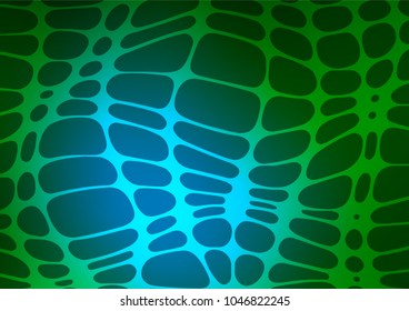 Dark Blue, Green vector indian curved background. Modern geometrical abstract illustration with doodles. Hand painted design for web, wrapping, wallpaper.