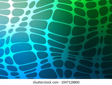 Dark Blue, Green vector indian curved pattern. Geometric doodle illustration in Origami style with gradient. Brand-new style for your business design.