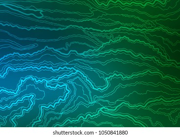 Dark Blue, Green vector indian curved background. Colorful abstract illustration with lines in Asian style. The completely new template can be used for your brand book.