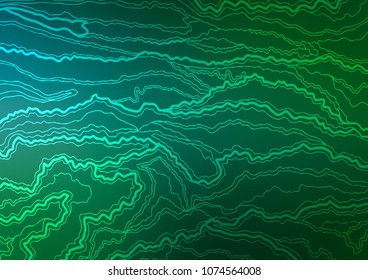 Dark Blue, Green vector indian curved texture. Colorful abstract illustration with lines in Asian style. The elegant pattern can be used as a part of a brand book.