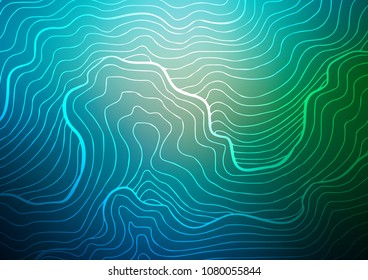 Dark Blue, Green vector indian curved template. A vague abstract illustration with doodles in Indian style. The pattern can be used for wallpapers and coloring books.