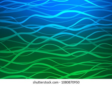 Dark Blue, Green vector indian curved template. Decorative shining illustration with doodles on abstract template. The doodle design can be used for your web site.