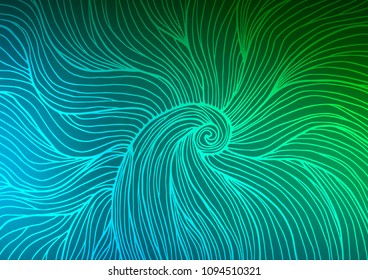 Dark Blue, Green vector indian curved pattern. An elegant bright illustration with lines in Natural style. Hand painted design for web, wrapping, wallpaper.