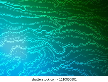 Dark Blue, Green vector indian curved template. A completely new color illustration in doodle style. The elegant pattern can be used as a part of a brand book.