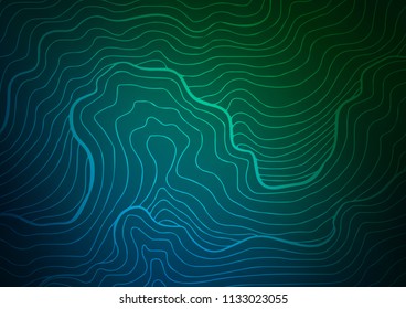Dark Blue, Green vector indian curved texture. Shining colored illustration with doodles in Zen tangle style. The textured pattern can be used for website.