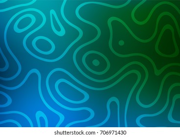 Dark Blue, Green vector indian curved background. Geometric doodle illustration in Origami style with gradient. The pattern can be used for heads of websites and designs.
