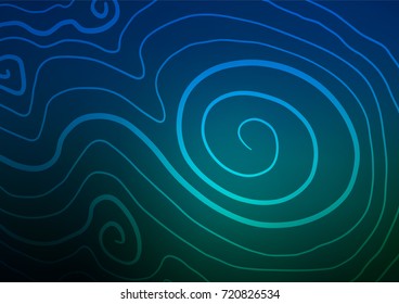 Dark Blue, Green vector indian curved background. Ethnic elegant natural pattern with gradient. The completely new template can be used for your brand book.