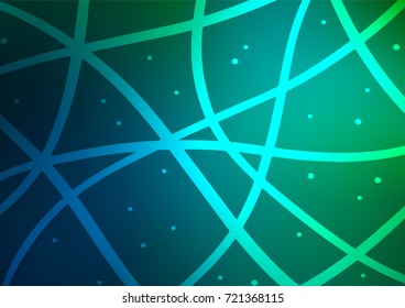 Dark Blue, Green vector indian curved texture. Decorative shining illustration with doodles on abstract template. Brand-new style for your business design.