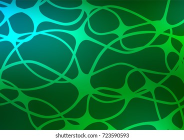 Dark Blue, Green vector indian curved texture. Ethnic elegant natural pattern with gradient. The doodle design can be used for your web site.
