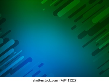 Dark Blue, Green vector indian curved pattern. Glitter abstract illustration with doodles and Zen tangles. The pattern can be used for heads of websites and designs.