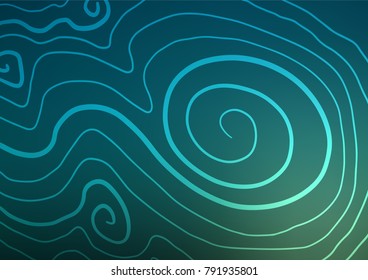 Dark Blue, Green vector indian curved template. A vague abstract illustration with doodles in Indian style. A completely new design for your business.
