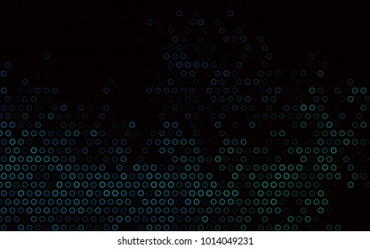 Dark Blue, Green vector  layout with circle shapes. Illustration with set of shining colorful abstract circles. Completely new template for your brand book.
