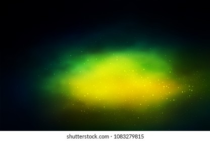 Dark Blue, Green vector layout with cosmic stars. Shining colored illustration with bright astronomical stars. Pattern for astronomy websites.