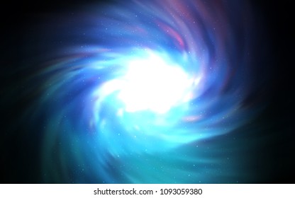 Dark Blue, Green vector layout with cosmic stars. Glitter abstract illustration with colorful cosmic stars. Pattern for astronomy websites.