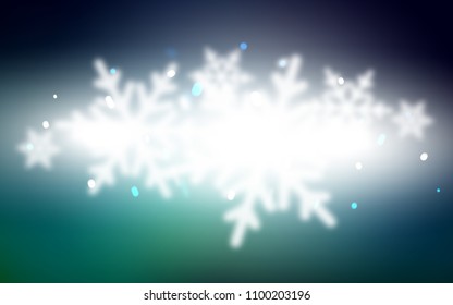 Dark Blue, Green vector layout with bright snowflakes. Modern geometrical abstract illustration with crystals of ice. New year design for your business advert.
