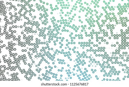 Dark Blue, Green vector layout with bright stars. Blurred decorative design in simple style with stars. The pattern can be used for new year ad, booklets.