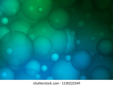 Dark Blue, Green vector layout with circle shapes. Modern abstract illustration with colorful water drops. Beautiful design for your business natural advert.