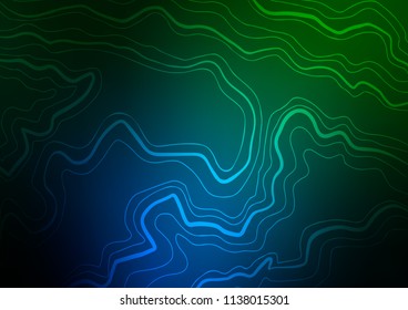 Dark Blue, Green vector layout with flat lines. Decorative shining illustration with lines on abstract template. The pattern can be used for websites.