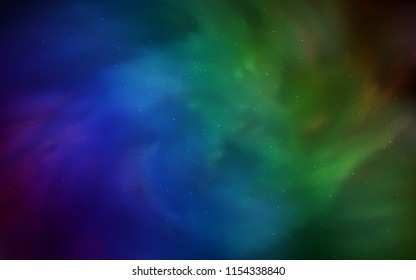 Dark Blue, Green vector layout with cosmic stars. Modern abstract illustration with Big Dipper stars. Pattern for astrology websites.