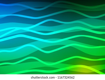 Dark Blue, Green vector layout with flat lines. Shining colored illustration with narrow lines. Best design for your ad, poster, banner.