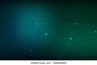Dark Blue, Green vector layout with circles, lines. Modern abstract colorful illustration with spheres and lines. Pattern can be used for futuristic ad, booklets.