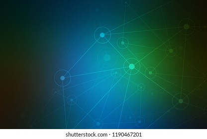Dark Blue, Green vector layout with circles, lines. Colorful illustration with circles and lines in futuristic style. Beautiful design for your business advert.