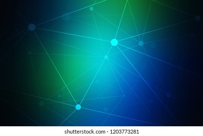 Dark Blue, Green vector layout with circles, lines. Modern abstract colorful illustration with spheres and lines. Pattern can be used for ads, leaflets.