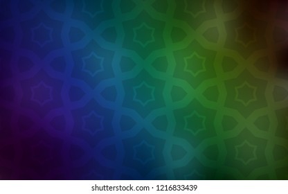Dark Blue, Green vector layout with bright stars. Stars on blurred abstract background with gradient. Smart design for your business advert.