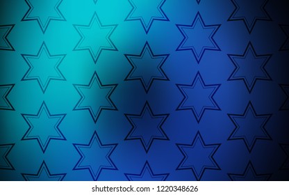 Dark Blue, Green vector layout with bright stars. Decorative illustration with stars on abstract template. Pattern for websites, landing pages.