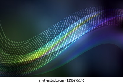 Dark Blue, Green vector layout with circles, lines. Abstract illustration with colorful discs and triangles. Design for your business advert.