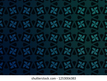 Dark Blue, Green vector layout with lines, rectangles. Lines, rhombus with colorful gradient. Modern template for your landing page.